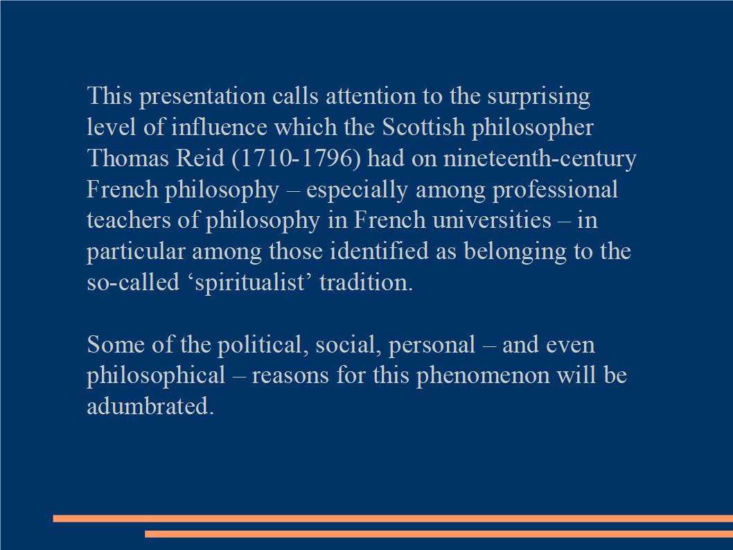 Thomas Reid's Influence on French 19th-Century Philosophy